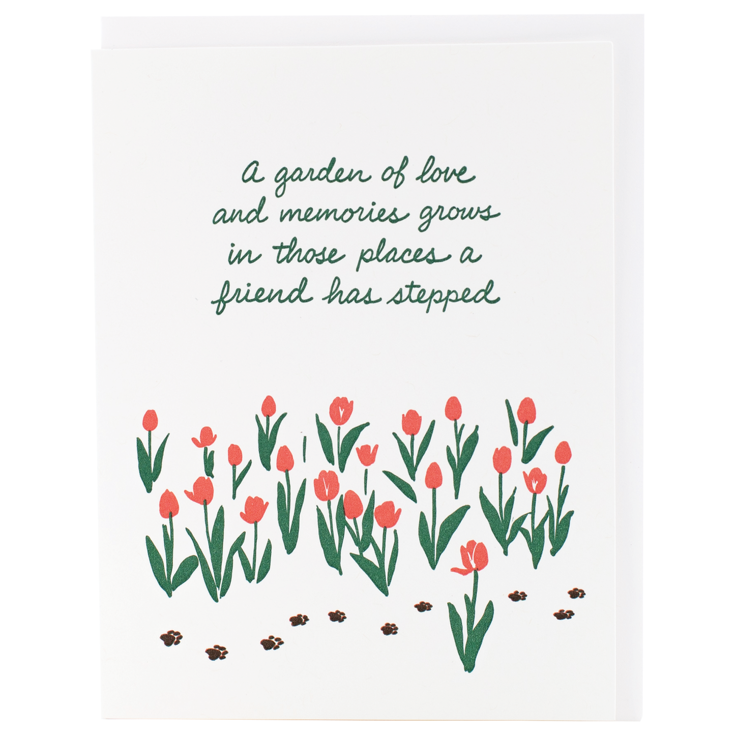 Smudge Ink - Tulips & Paw Prints Pet Sympathy Card