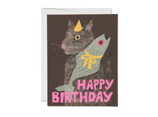 Red Cap Cards - Cat's Delight birthday greeting card