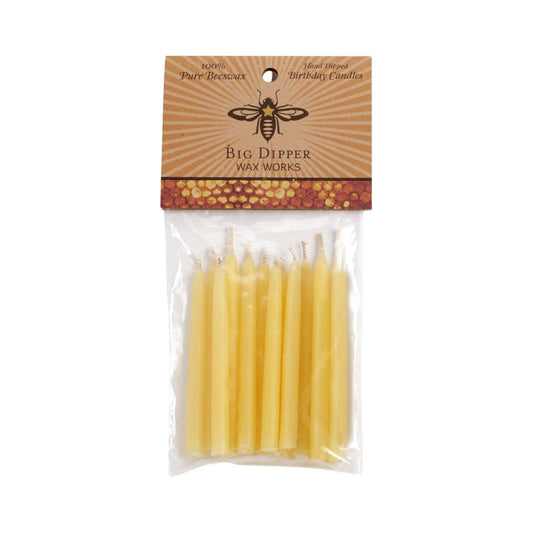 Big Dipper Wax Works - Beeswax Birthday Candles: Natural (Set of 12)