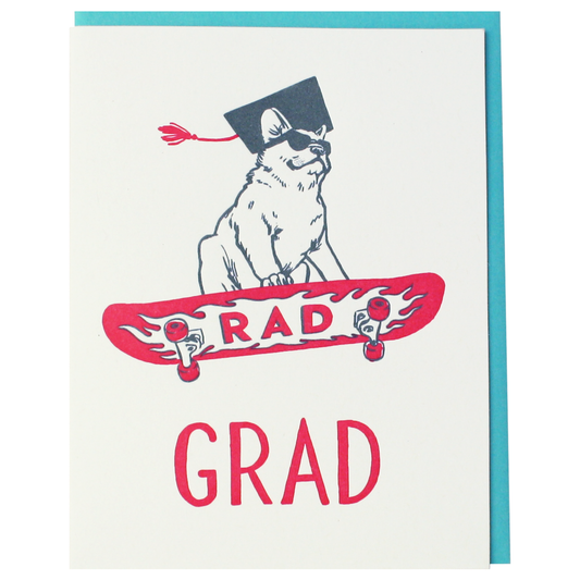 Smudge Ink - Rad Frenchie Graduation Card