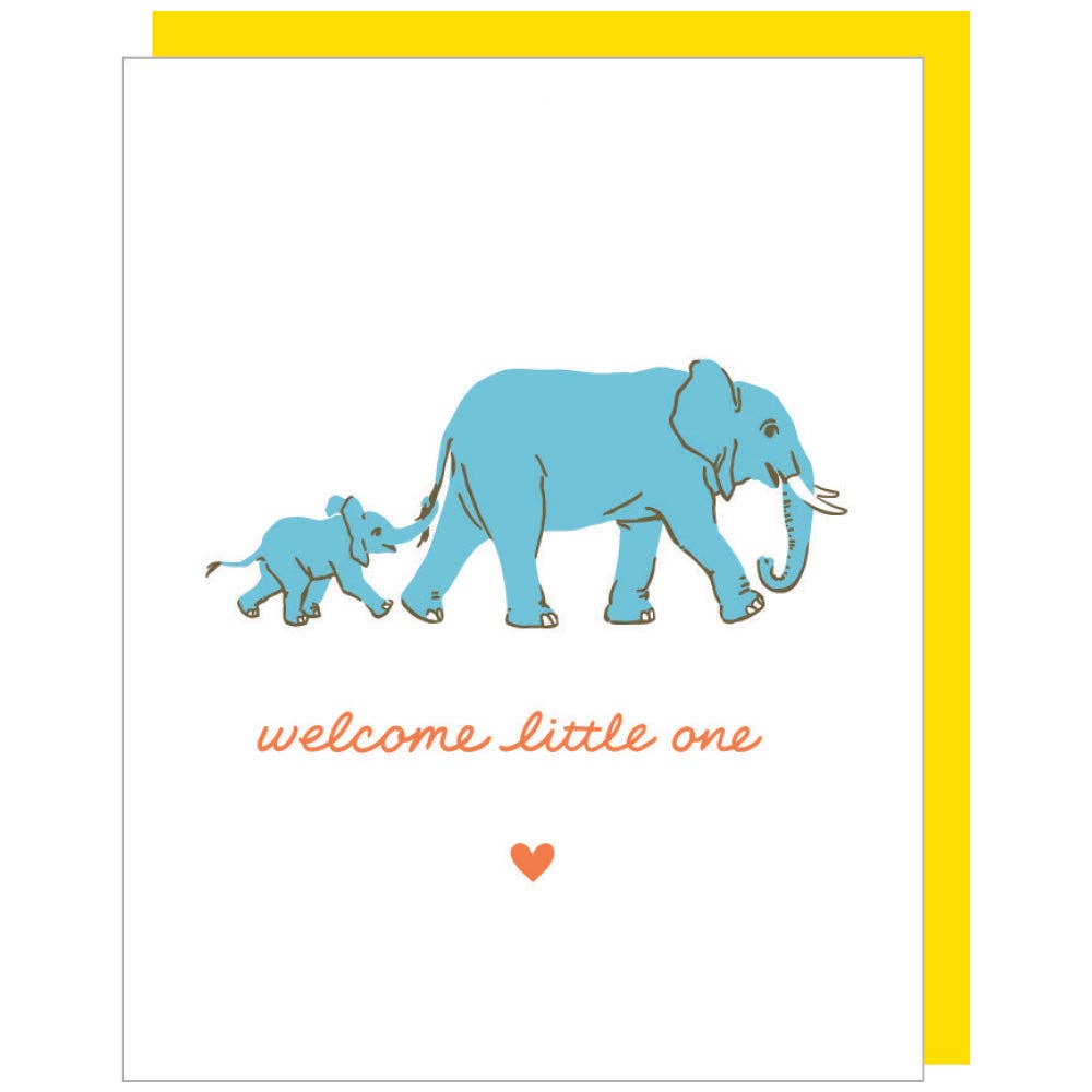 Smudge Ink - Elephant Walk Baby Card