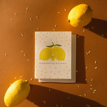 Homework Letterpress - Congrats Lemons