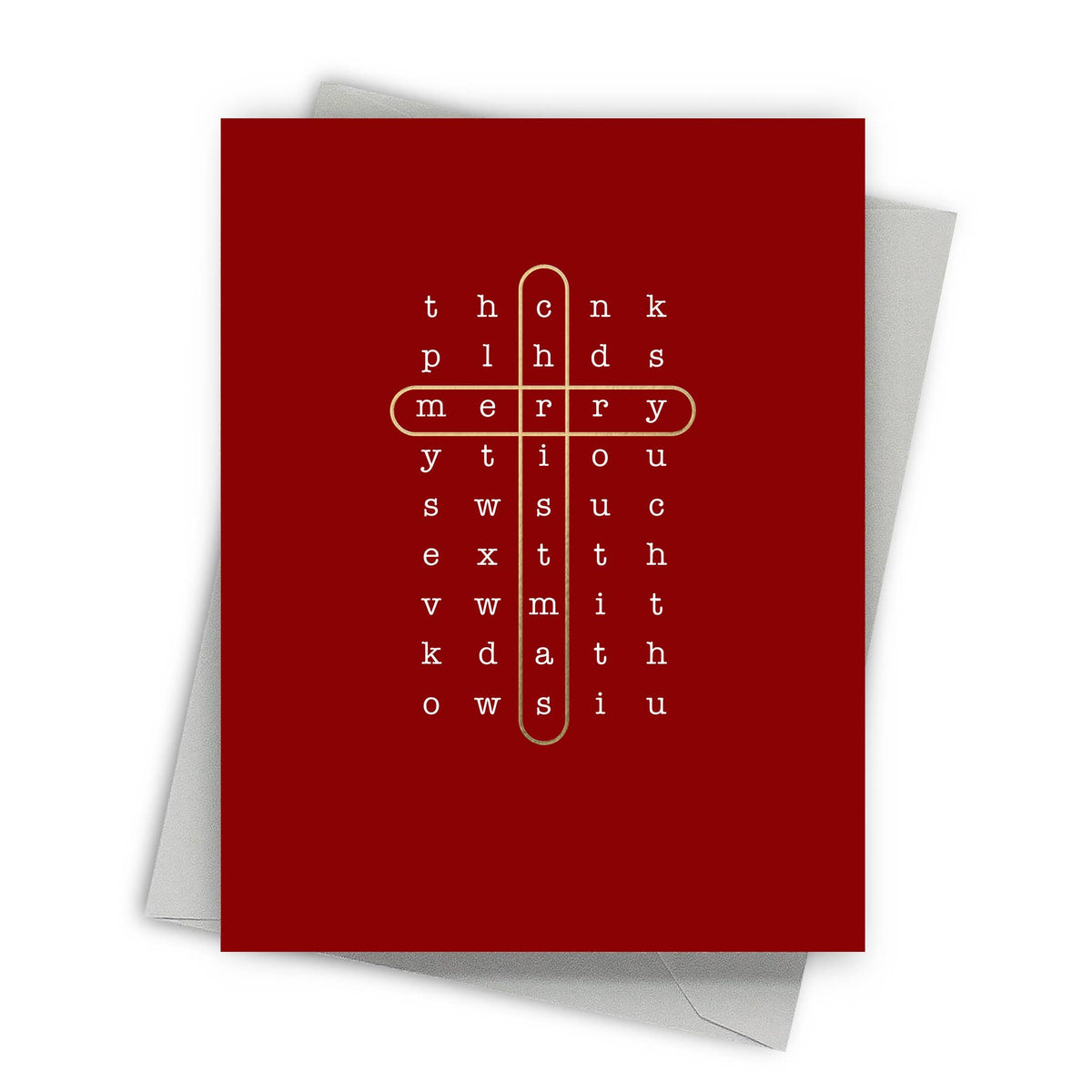 M37 Postscript Card Fine Moments - Christmas Crossword Christmas Greeting Card – post.script.