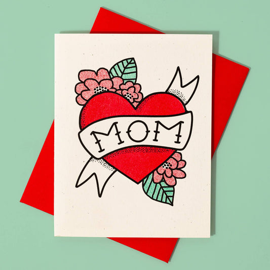 Bromstad Printing Co. - Mom Tattoo - Risograph Card