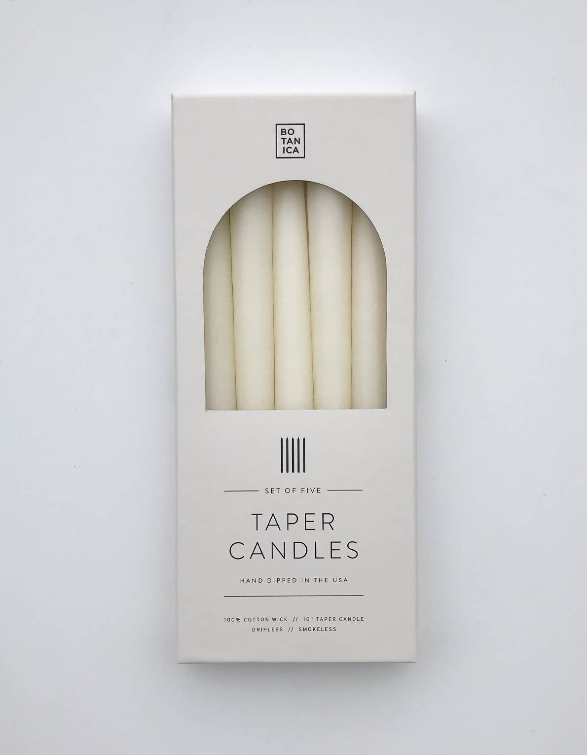 BOTANICA -  Natural White Taper Candles