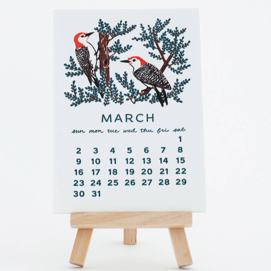 Smudge Ink - 2025 Forest Friends Letterpress Desk Calendar