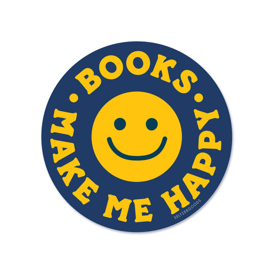 Seltzer Goods - Happy Books Smiley Sticker