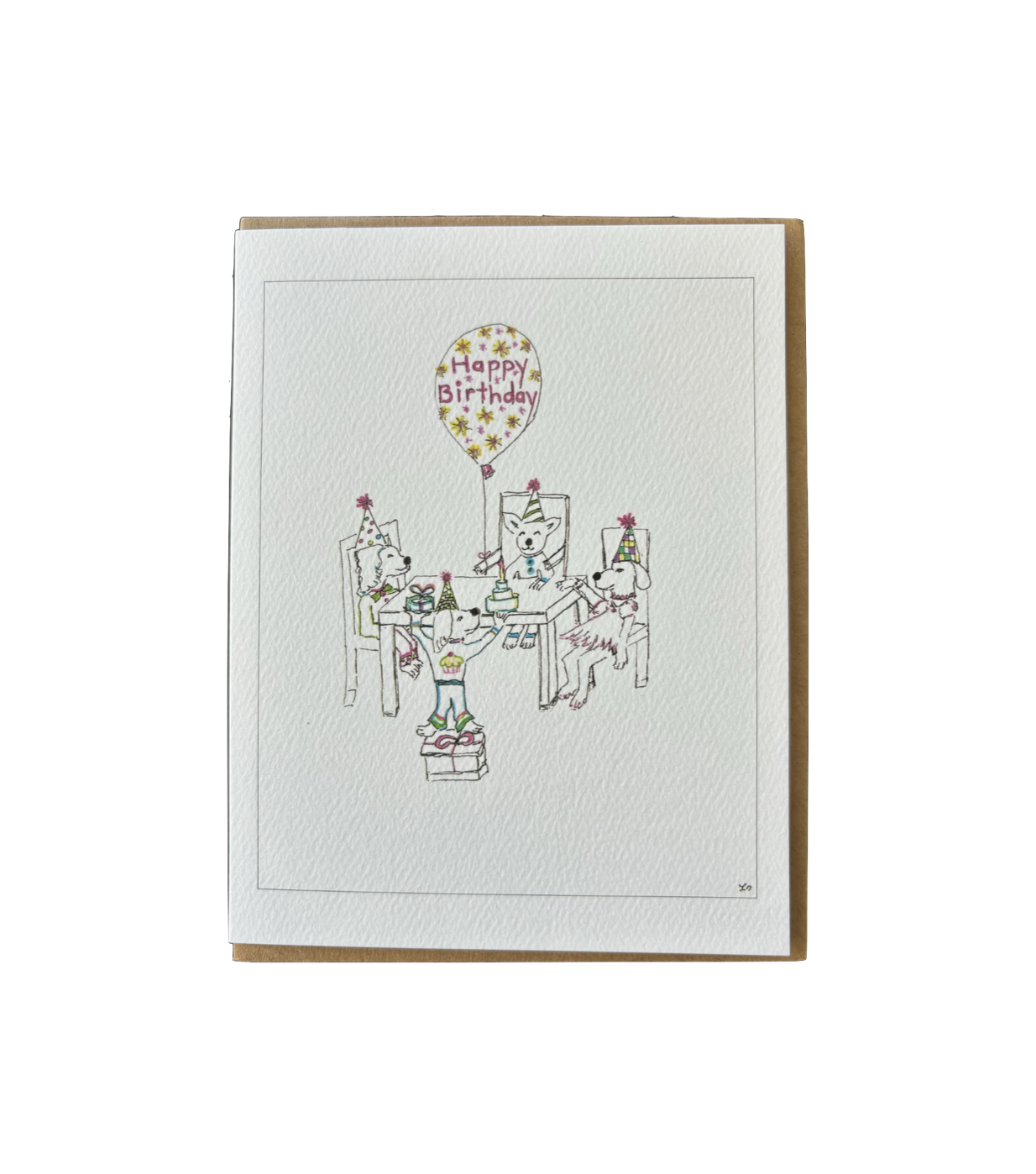 Bernie Street Studios - Dog party happy birthday balloon dog card