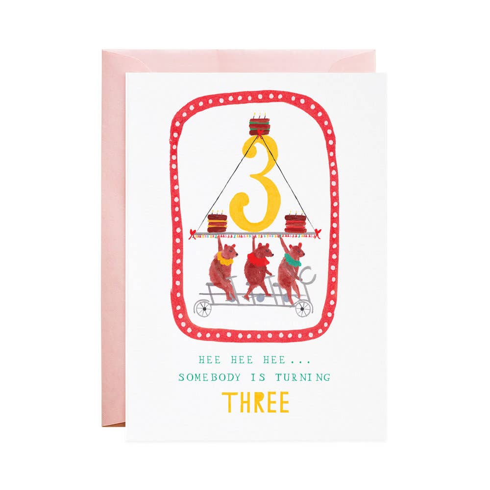 Mr. Boddington's Studio - Three Cycling Bears - Greeting Card