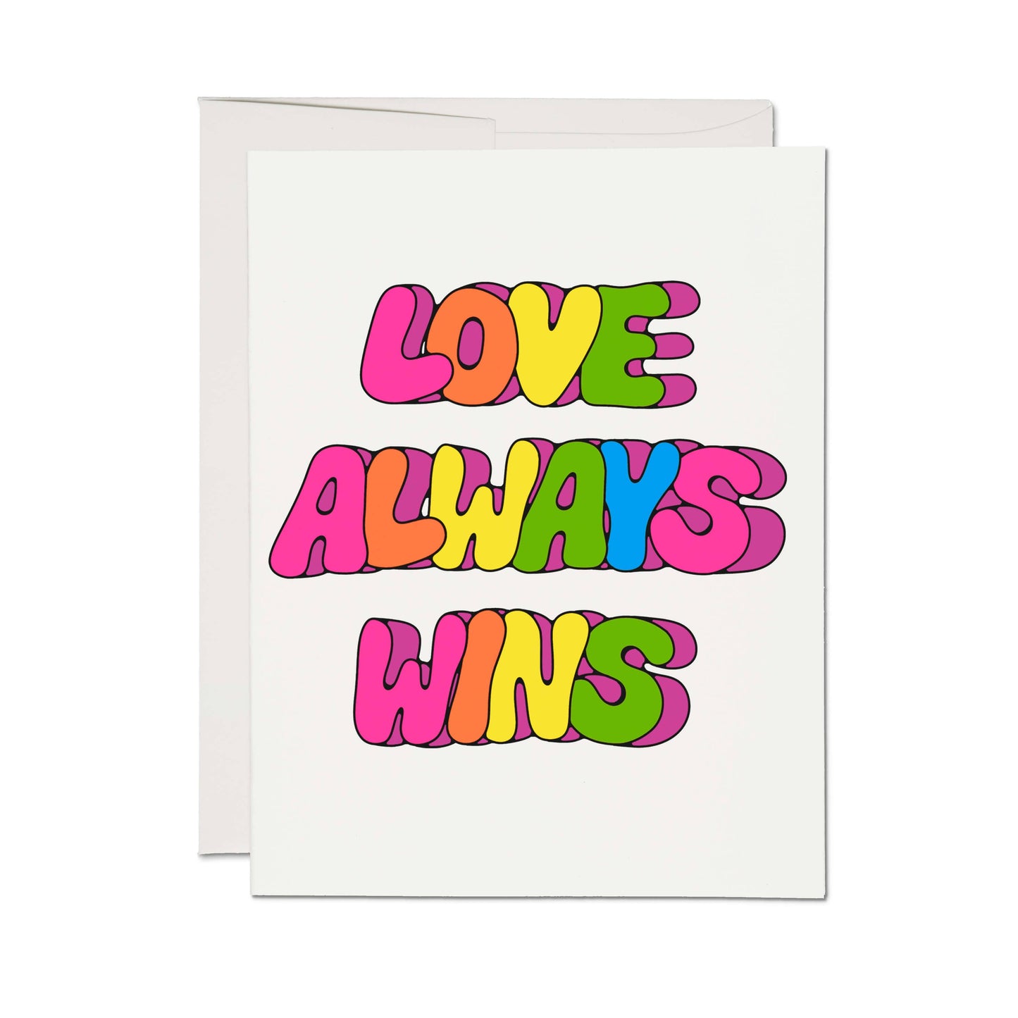 Red Cap Cards - Love Always Wins greeting card: Single