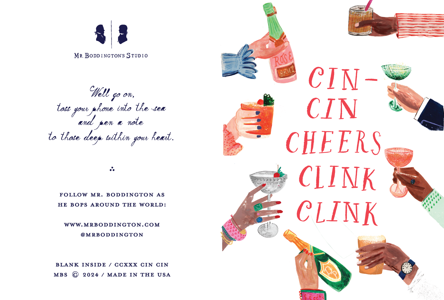 Mr. Boddington's Studio - Cin Cin - Congrats Greeting Card