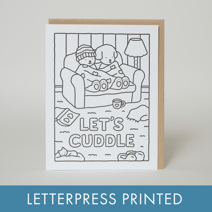 Bobbie Goods - Let's Cuddle Coloring Greeting Card