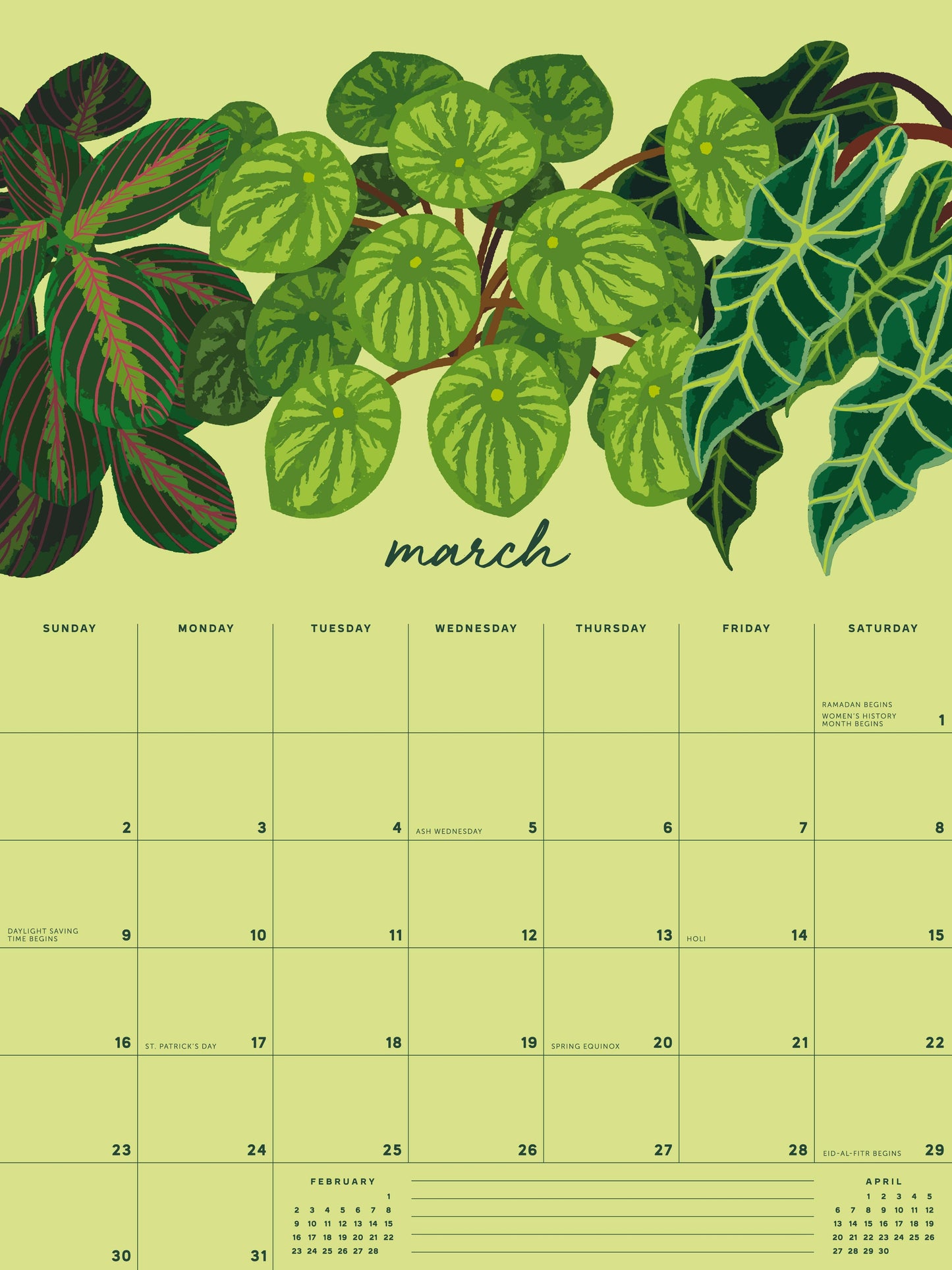 Smudge Ink - 2025 Flourish Wall Calendar