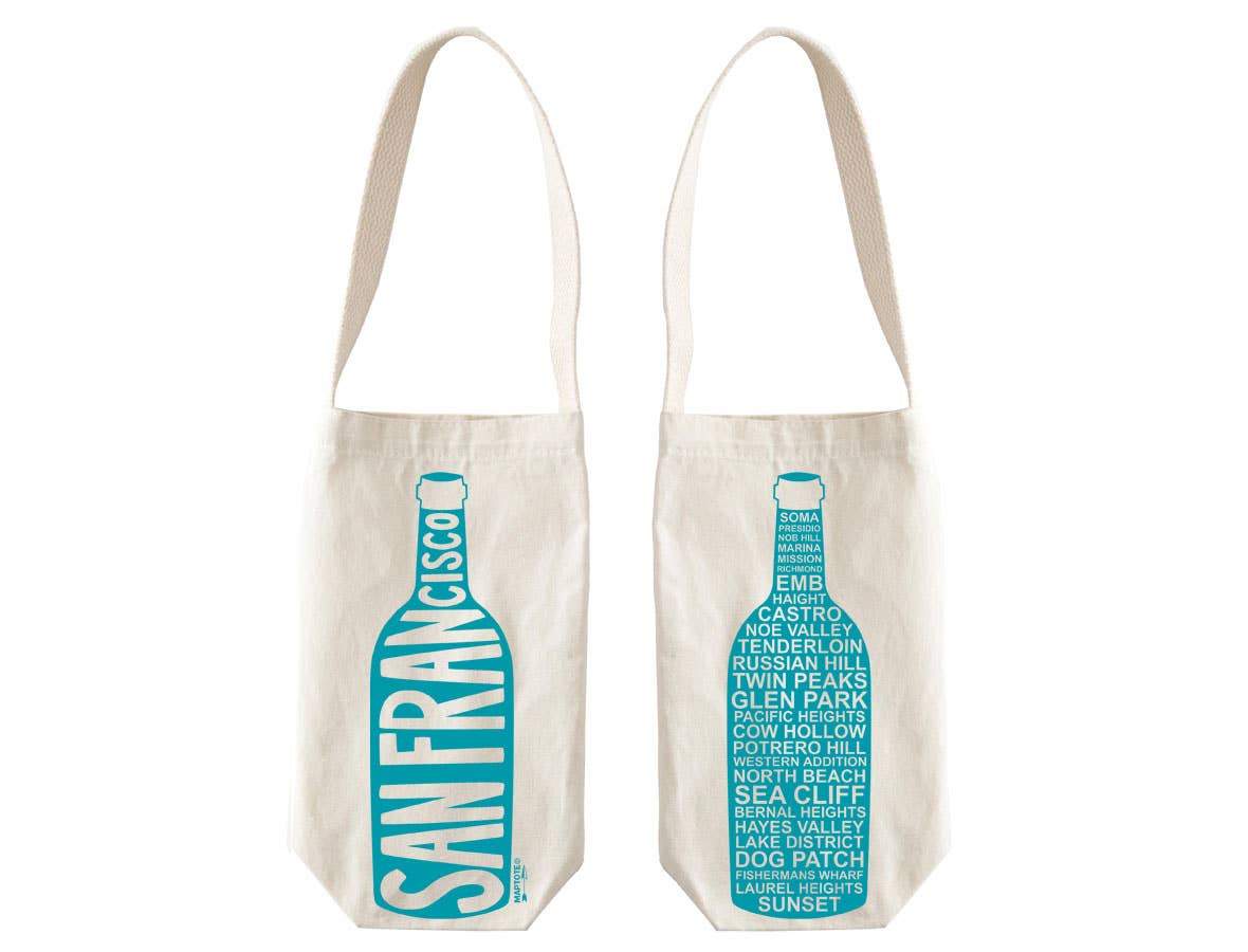 Maptote - San Francisco Single Wine Totes: Natural