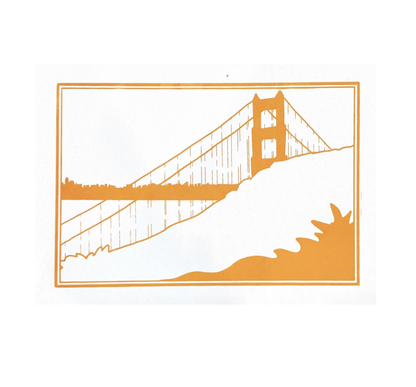 Anne Breedlove - GG Bridge Postcard - Red