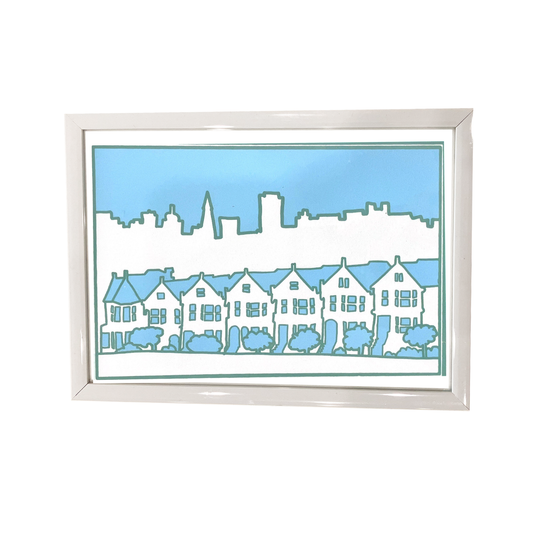 Anne M Breedlove - Screenprint - Painted Ladies - Blue