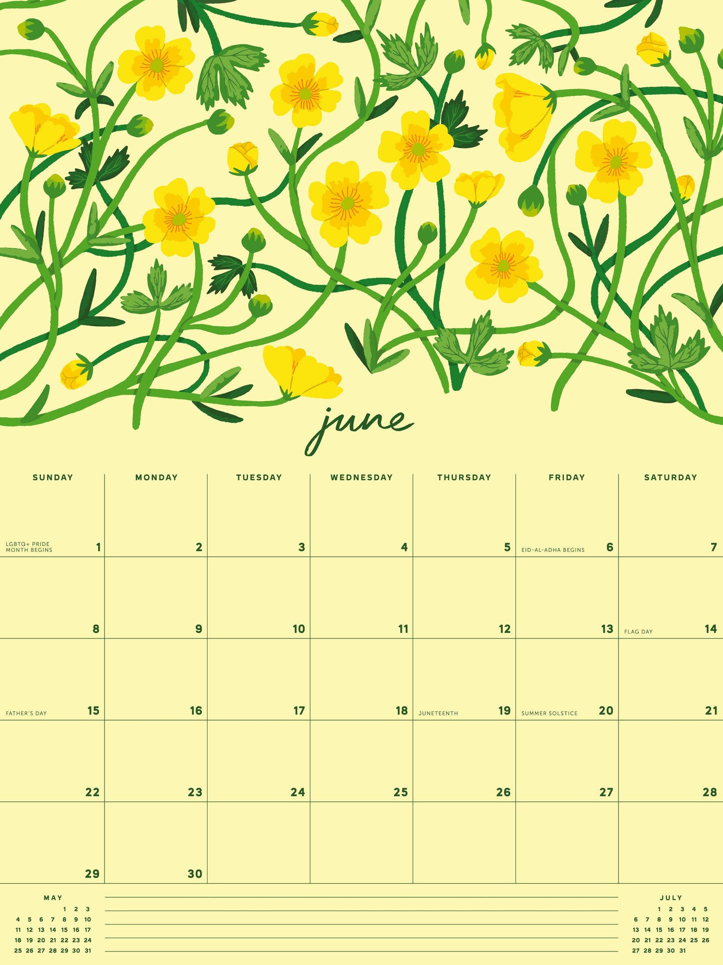 Smudge Ink - 2025 Flourish Wall Calendar