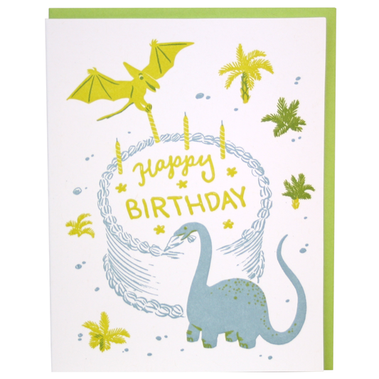 Smudge Ink - Dinosaur Bakers Birthday Card