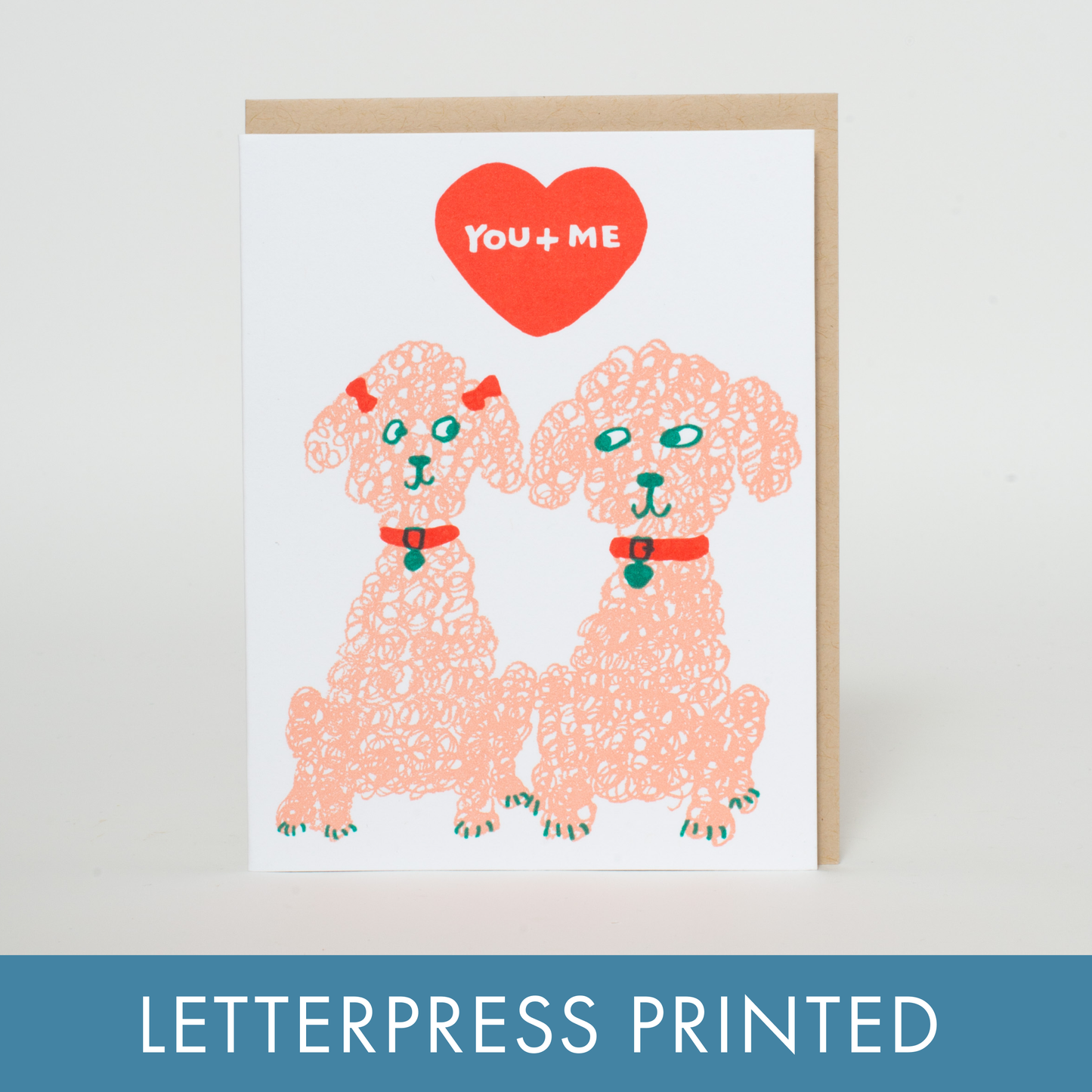 Egg Press - Poodles Love Letterpress Greeting Card