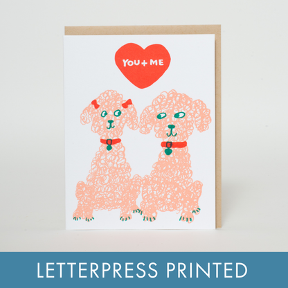 Egg Press - Poodles Love Letterpress Greeting Card