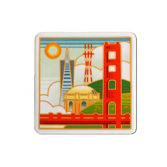 SF Mercantile - SF Towers At Noon Ceramic Coaster