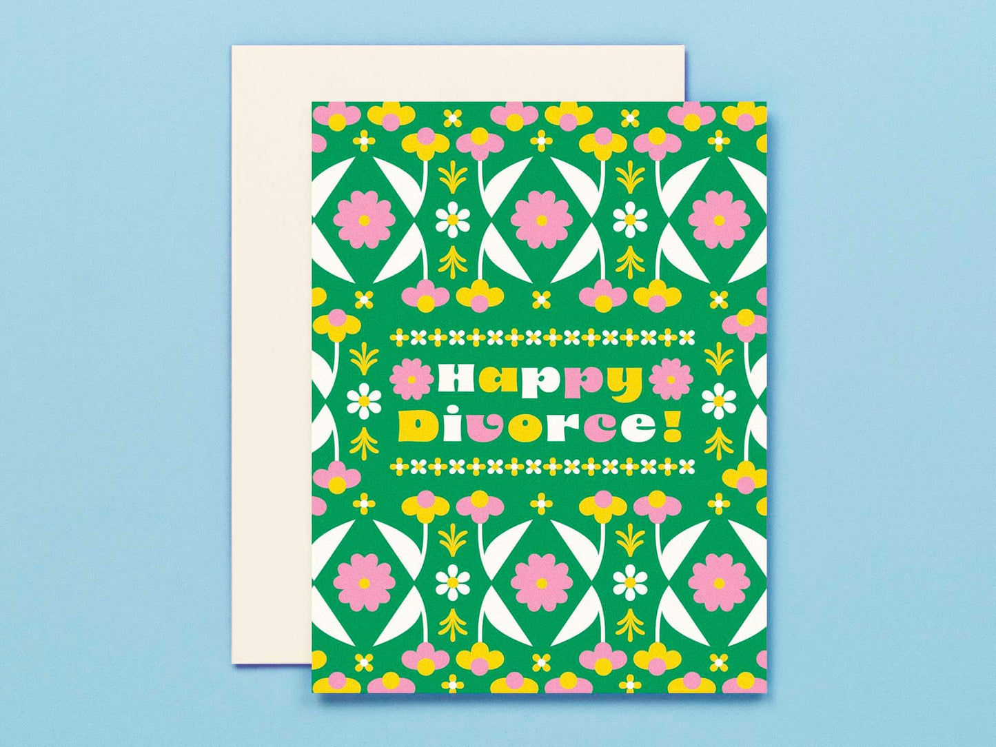 My Darlin' - Happy Divorce • Folksy Retro Floral Pattern Divorce Card