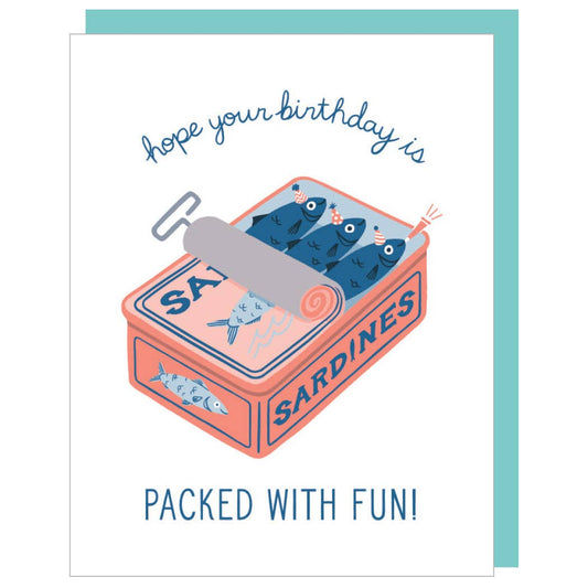 Smudge Ink - Sardines Birthday Card