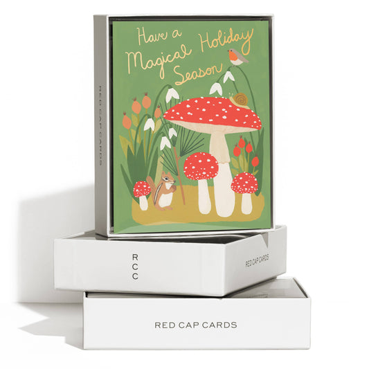 Red Cap Cards - Forest Critters Holiday Greeting Card