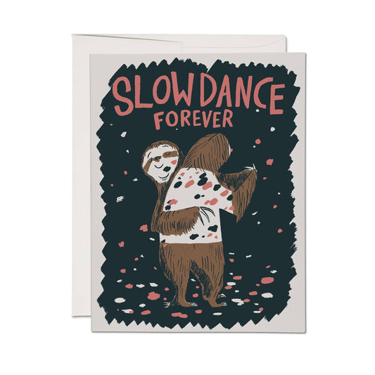 Red Cap Cards - Slow Dance Sloths greeting card: Single