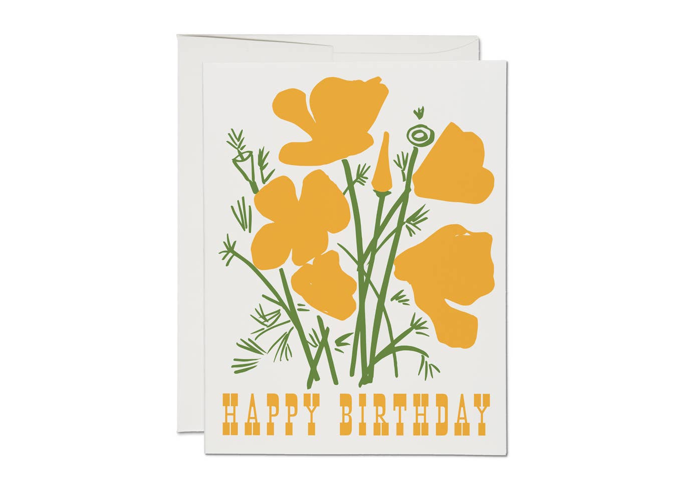 Red Cap Cards - California Poppy birthday