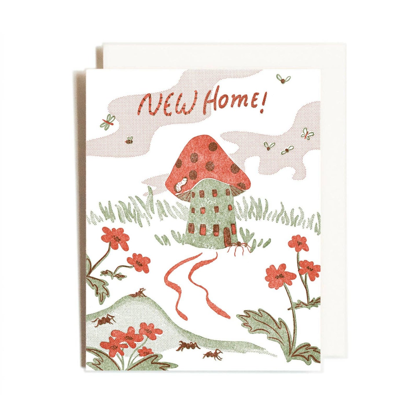 Homework Letterpress -  Mushroom Home