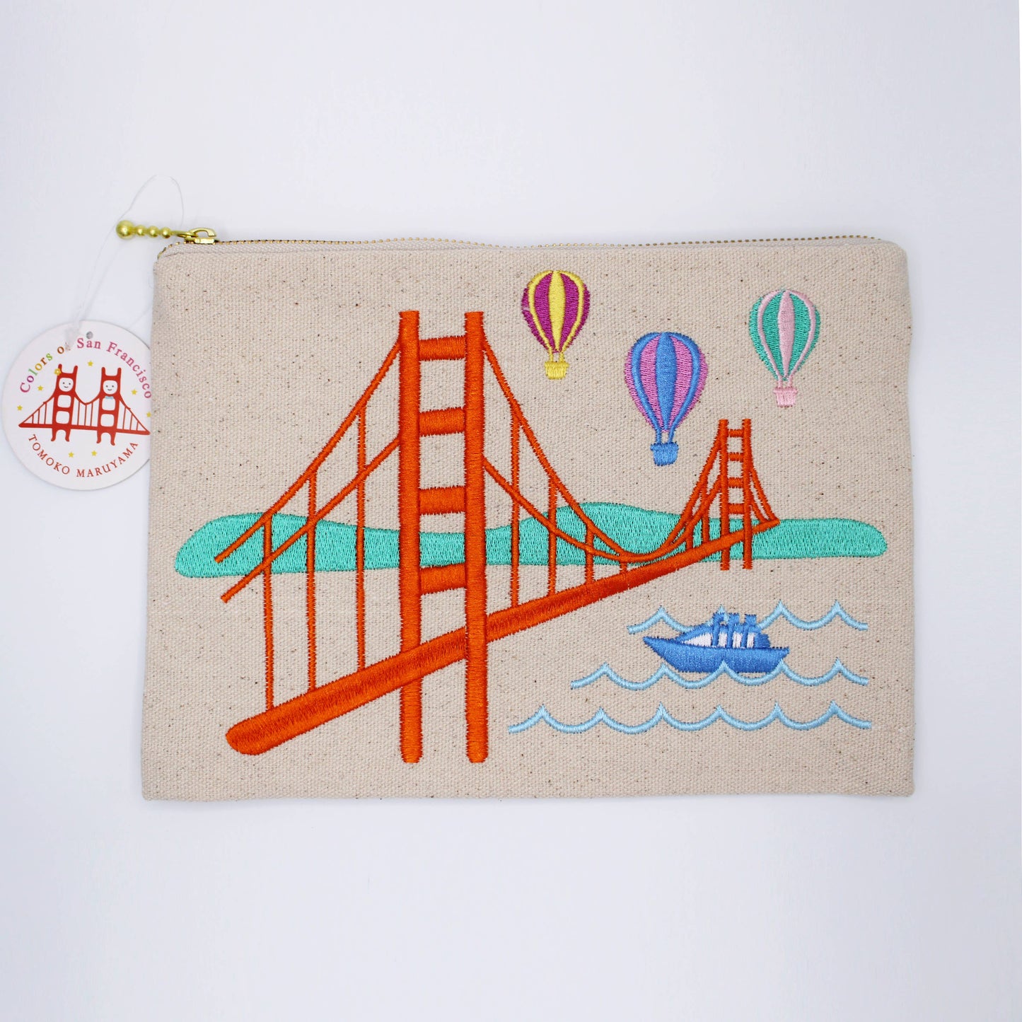 Tomoko M - Embroidered San Francisco Colorful Balloons Pouch