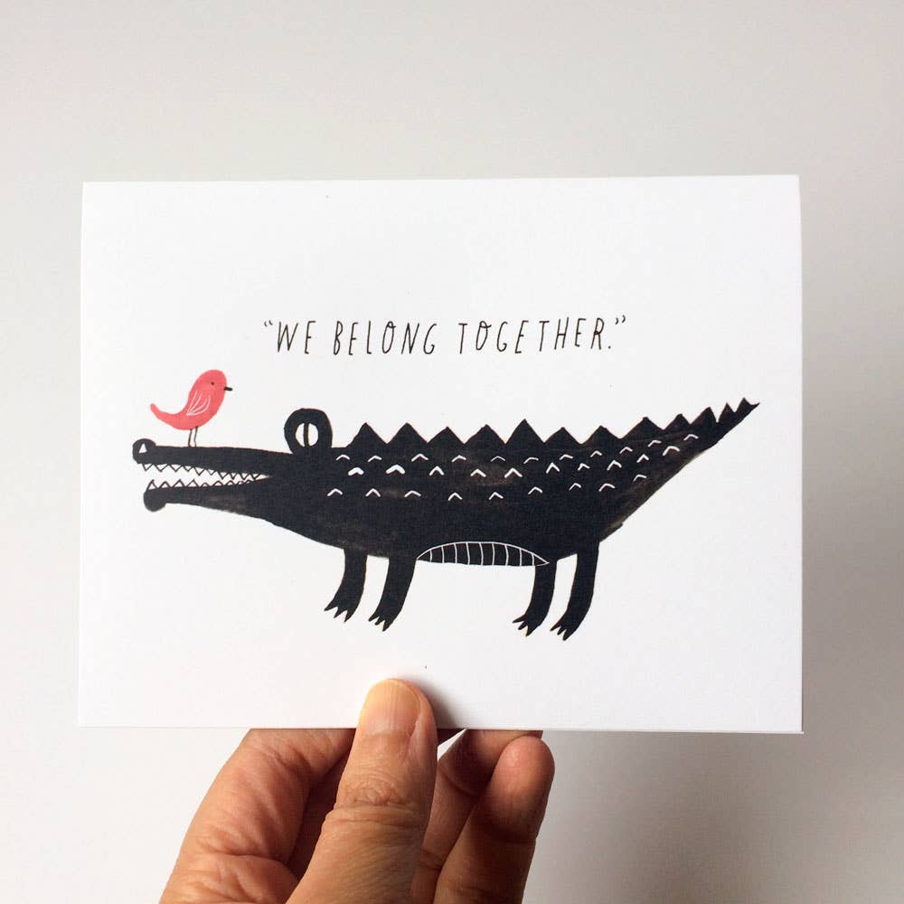 Honeyberry Studios - Croc and Bird We Belong Together Greeting Card