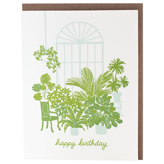 Smudge Ink - Greenhouse Birthday Card