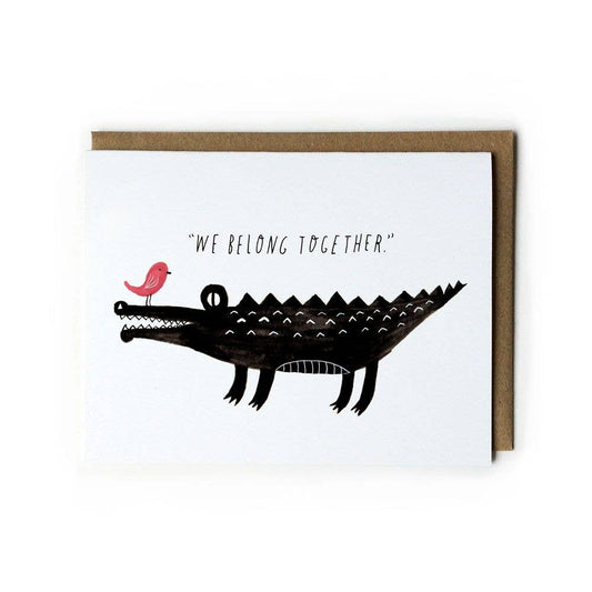 Honeyberry Studios - Croc and Bird We Belong Together Greeting Card