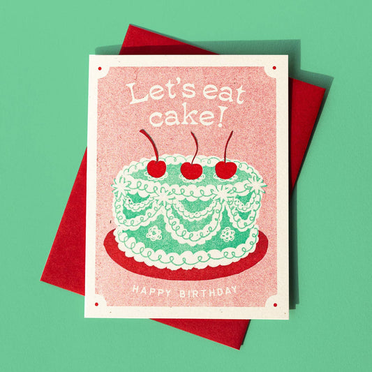 Bromstad Printing Co. - Let's Eat Cake - Risograph Birthday Card