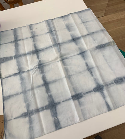Indigo Dyed Bandana / Face covering - light blue