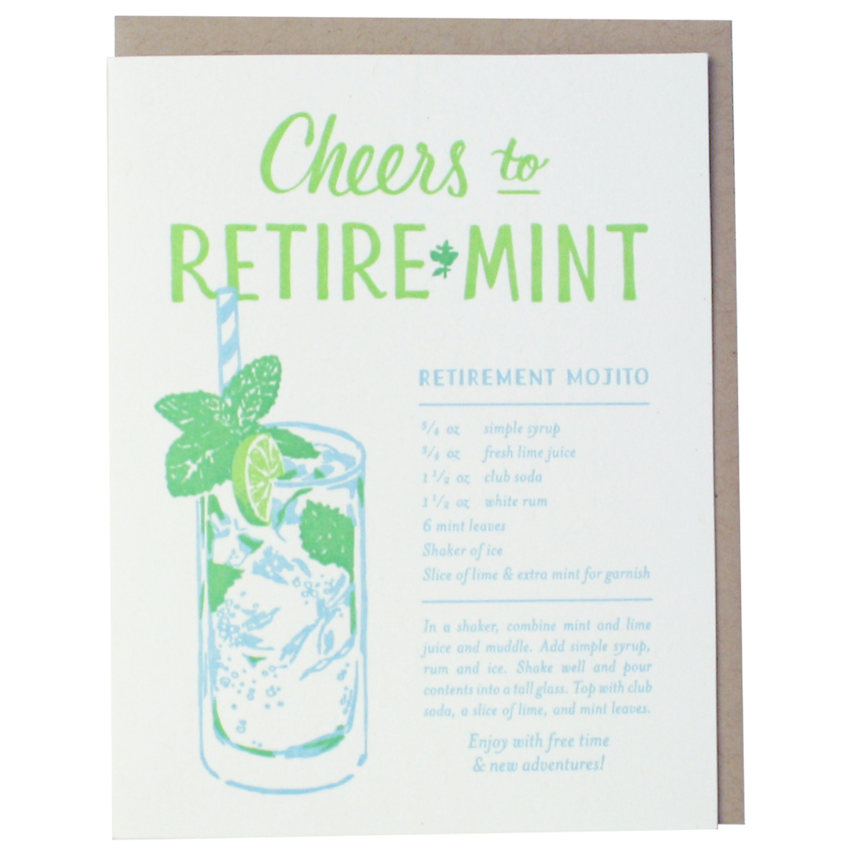 Smudge Ink - Mojito Recipe Retirement Card