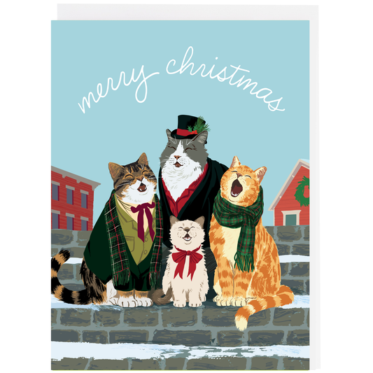 Smudge Ink - Caroling Cats Christmas Card