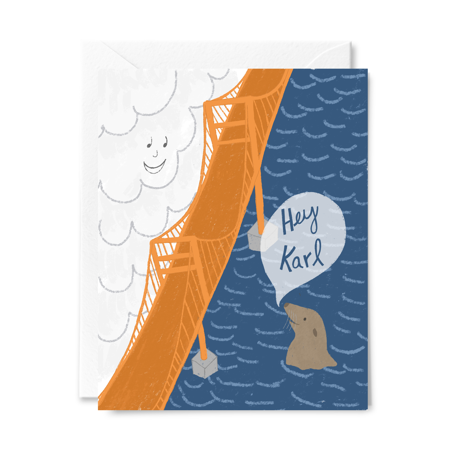 Courtney Beyer - Hey Karl (the fog) Golden Gate Bridge Greeting Card