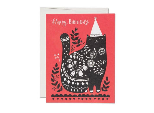 Red Cap Cards - Black Cat Birthday greeting card