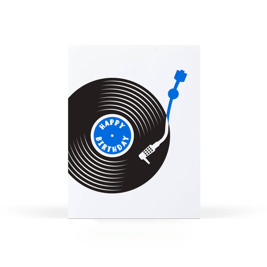 Sweet Bippy Press - Birthday Record Blue Greeting Card