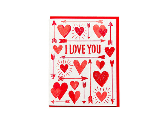 Noteworthy Paper - I Love You Hearts and Arrows Card