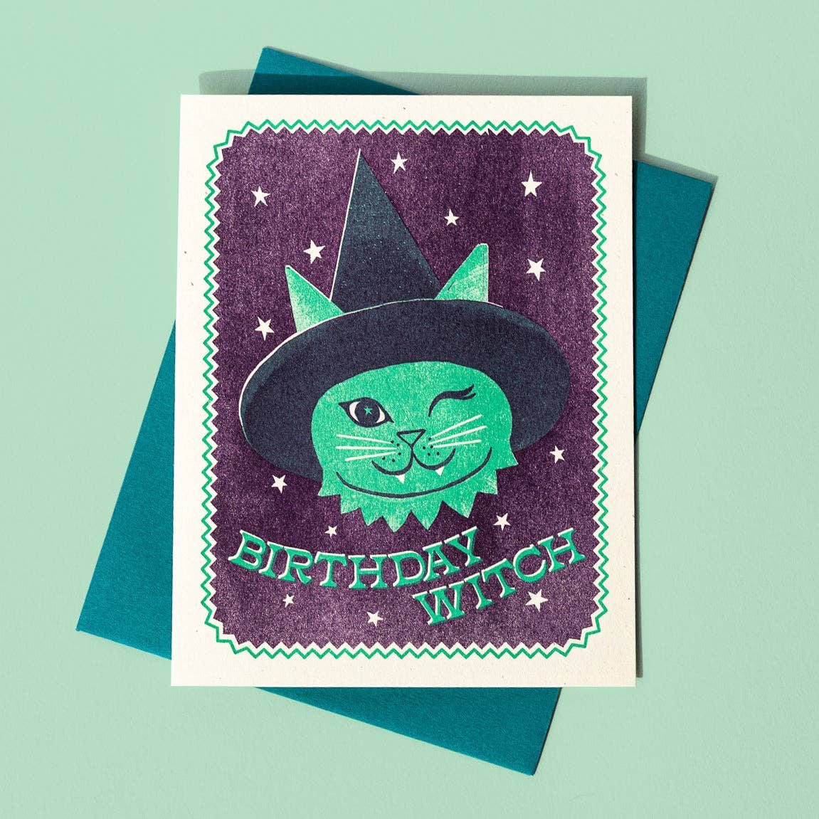 Bromstad Printing Co. - Birthday Witch - Risograph Card