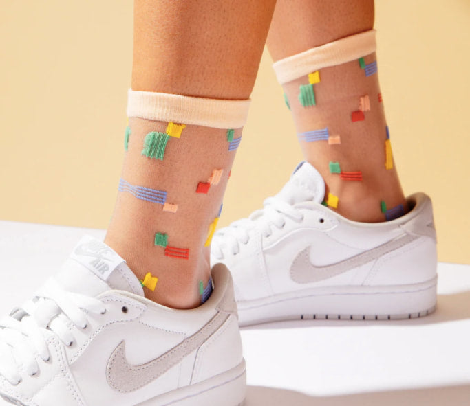 Poketo - Sheer Socks in Multi Stripes