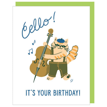 Smudge Ink - Cello Cat Birthday Card