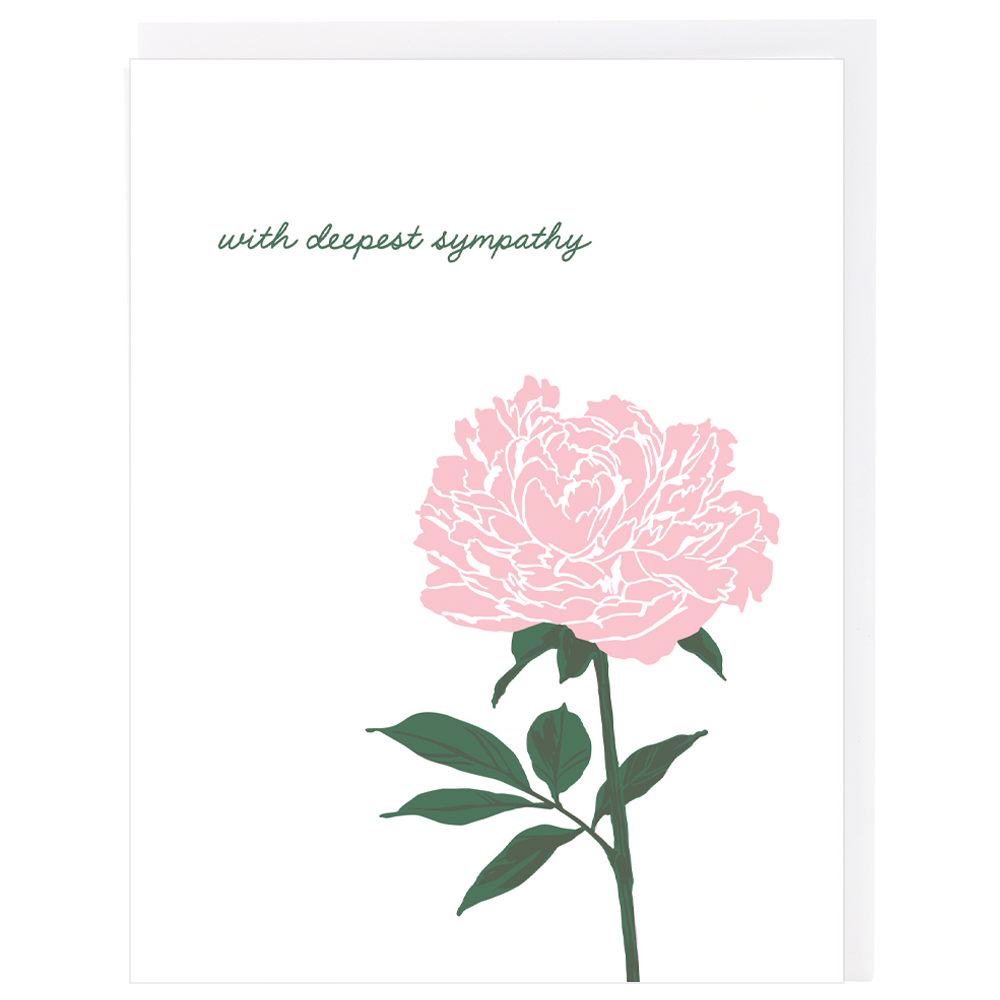 Smudge Ink - Blooming Peony Sympathy Card