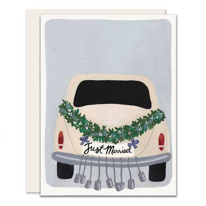 Slightly Stationery - Getaway Car | Just Married Card | Congrats Wedding Card