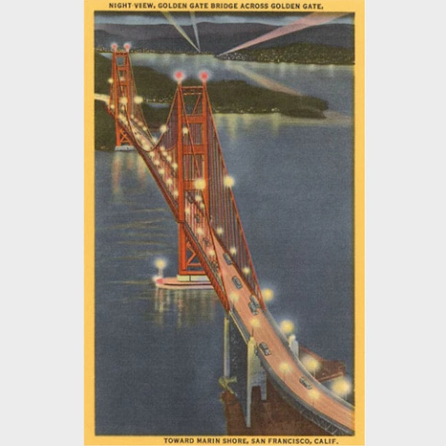 Found - Night, Golden Gate Bridge   SF-33-ST