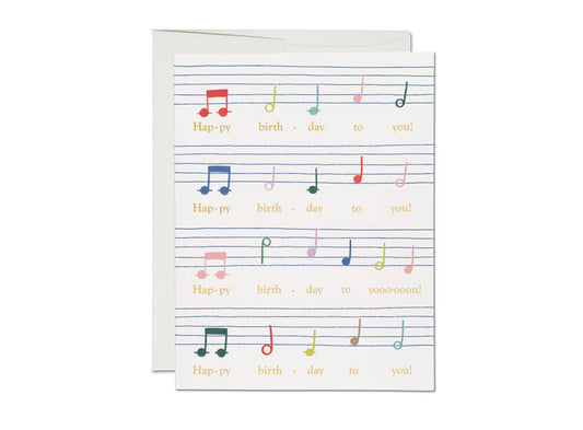 Red Cap Cards - Birthday Song greeting card